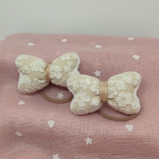 2 gomas de lazo beige