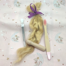 Set de Mohair pemiun rubio