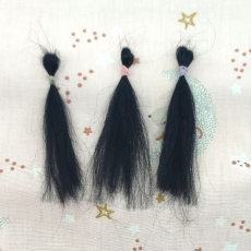 3 mechones para pesta�as negras