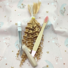 Set rooting curly rubio oscuro