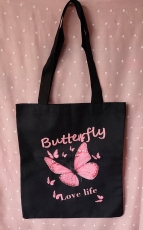Bolsa tote bag mariposa rosa